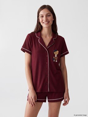 Şortlu Pijama Takımı BORDO