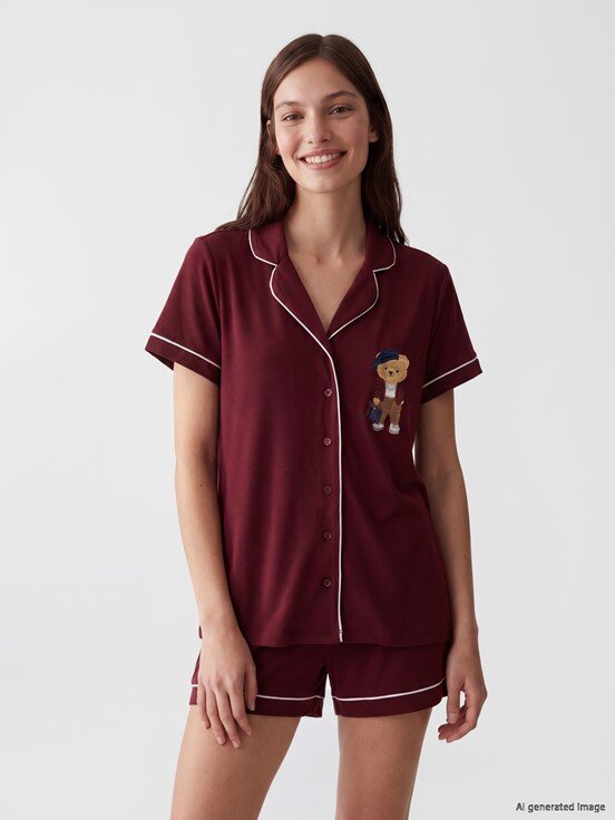 Şortlu Pijama Takımı BORDO