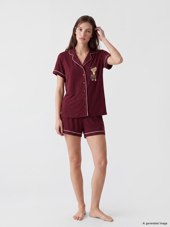 Şortlu Pijama Takımı BORDO