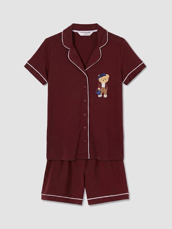 Şortlu Pijama Takımı BORDO