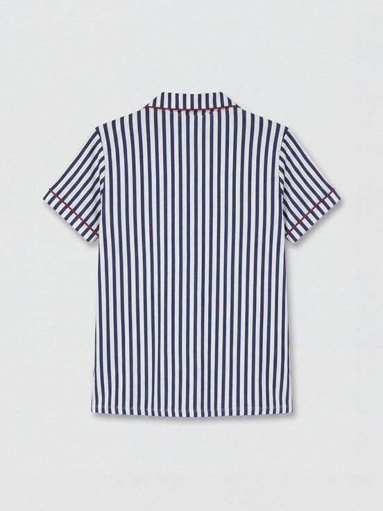 Şortlu Pijama Takımı LACİVERT ÇİZGİLİ