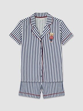 Şortlu Pijama Takımı LACİVERT ÇİZGİLİ