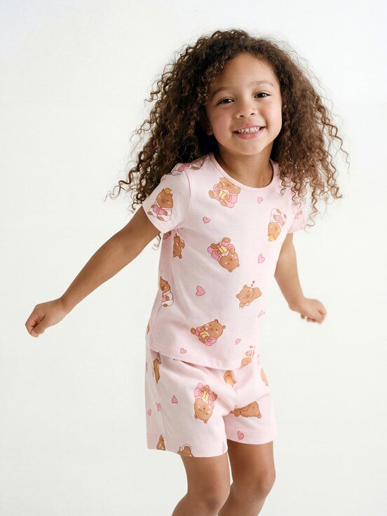 Şortlu Pijama Takımı AÇIK PEMBE BASKILI