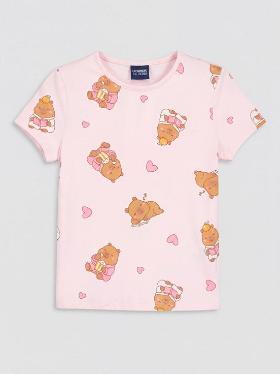 Şortlu Pijama Takımı AÇIK PEMBE BASKILI