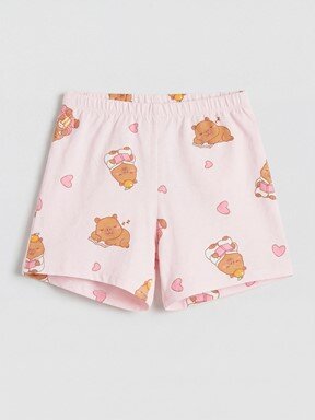 Şortlu Pijama Takımı AÇIK PEMBE BASKILI