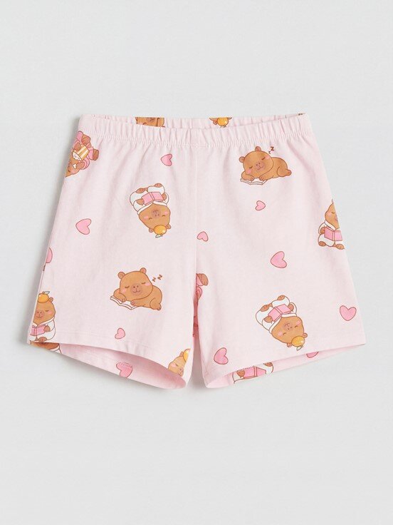 Şortlu Pijama Takımı AÇIK PEMBE BASKILI