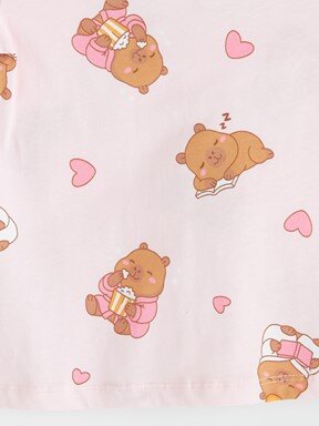 Şortlu Pijama Takımı AÇIK PEMBE BASKILI