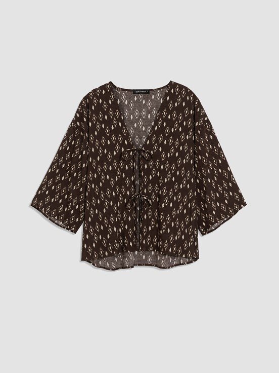 Kimono KAHVERENGİ BASKILI