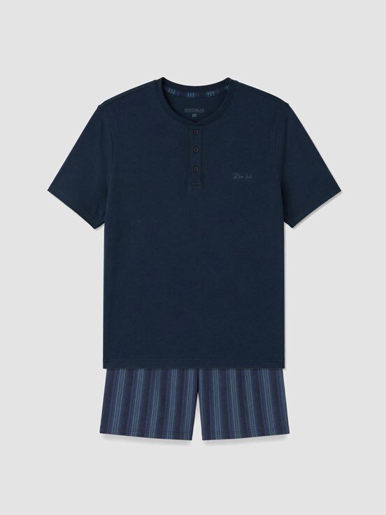 Şortlu Pijama Takımı LACİVERT BASKILI