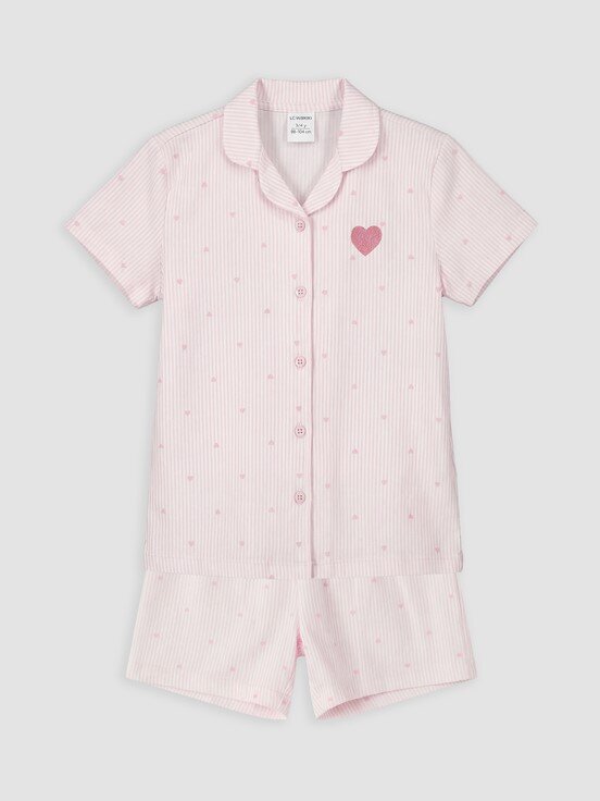 Şortlu Pijama Takımı PEMBE BASKILI