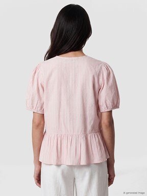 Bluz PEMBE ÇİZGİLİ
