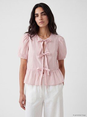 Bluz PEMBE ÇİZGİLİ