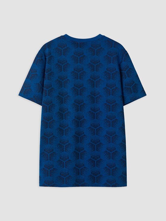 Şortlu Pijama Takımı ORTA MAVİ BASKILI