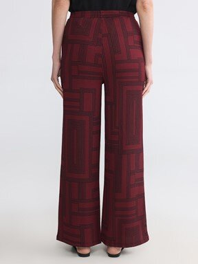 Pantolon KOYU BORDO BASKILI