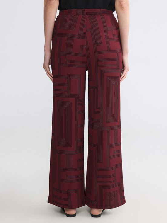 Pantolon KOYU BORDO BASKILI