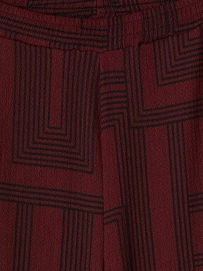 Pantolon KOYU BORDO BASKILI