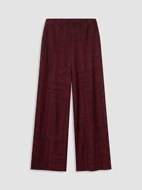 Pantolon KOYU BORDO BASKILI