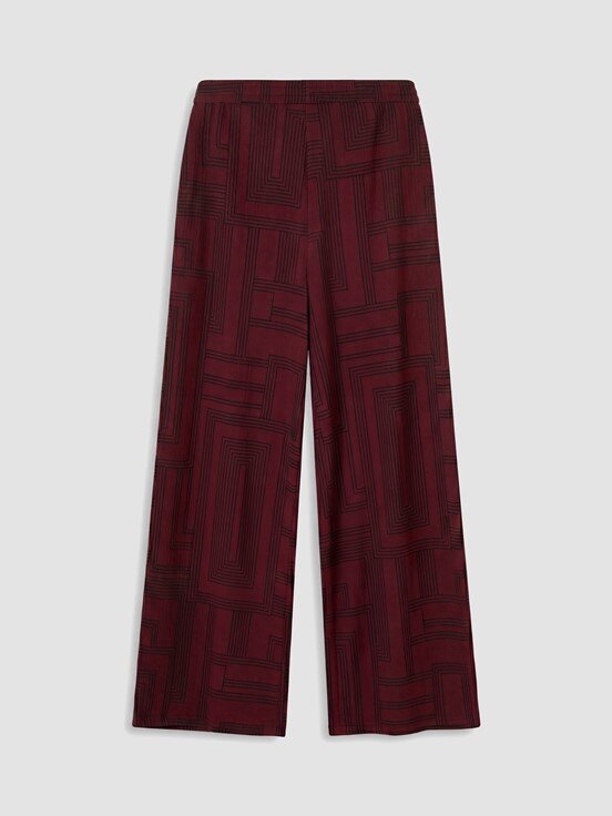 Pantolon KOYU BORDO BASKILI