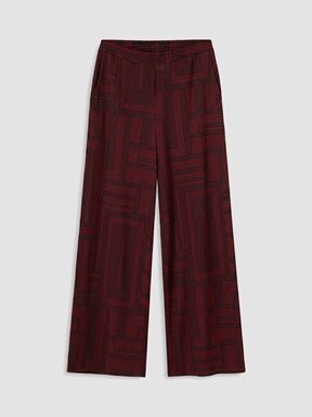 Pantolon KOYU BORDO BASKILI