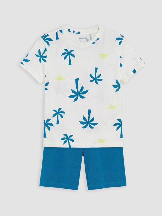 Şortlu Pijama Takımı BEYAZ BASKILI