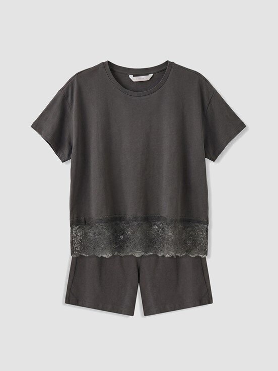 Şortlu Pijama Takımı ANTRASİT