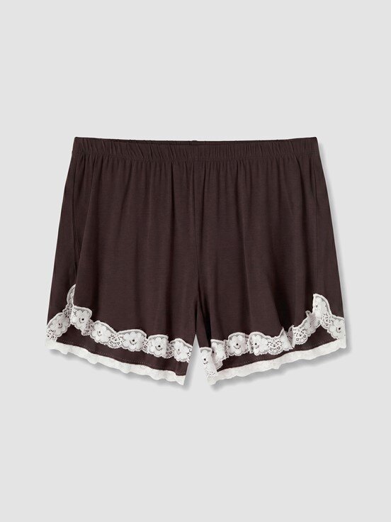 Şortlu Pijama Takımı KAHVERENGİ