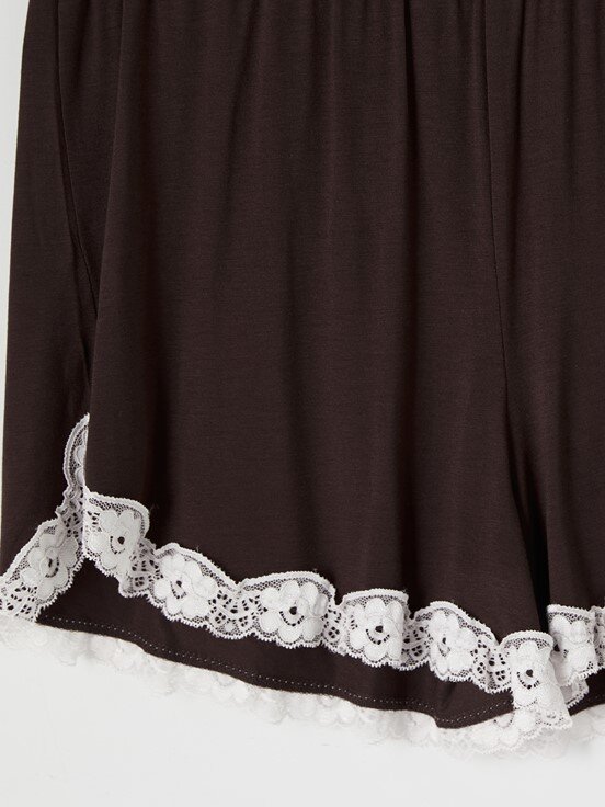 Şortlu Pijama Takımı KAHVERENGİ