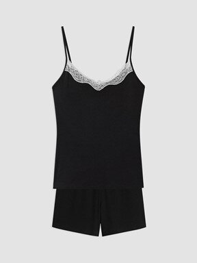 Şortlu Pijama Takımı YENİ SİYAH