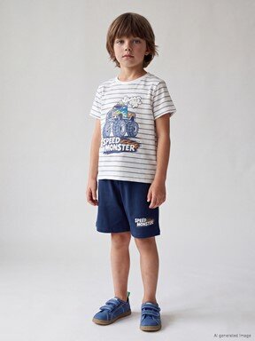 Şortlu Pijama Takımı EKRU BASKILI