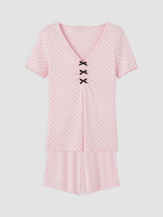 Şortlu Pijama Takımı PEMBE BASKILI