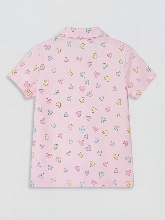 Şortlu Pijama Takımı PEMBE BASKILI