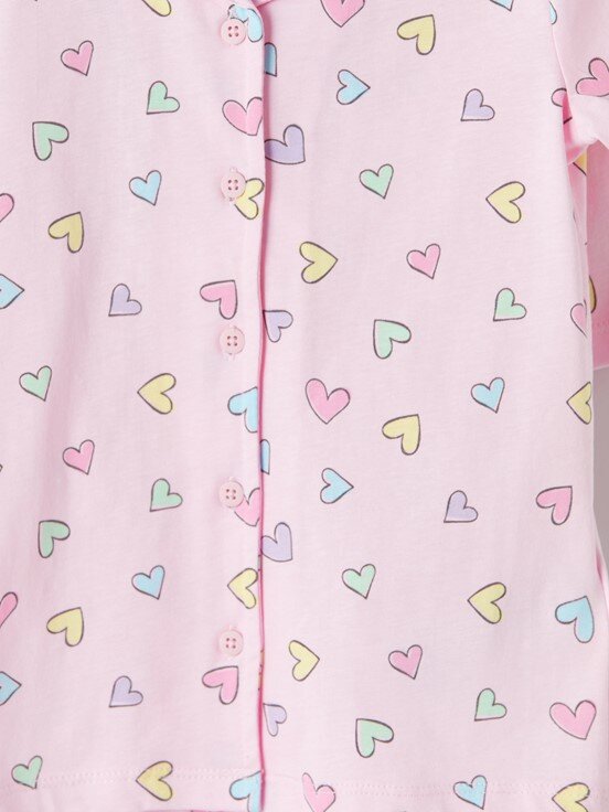 Şortlu Pijama Takımı PEMBE BASKILI