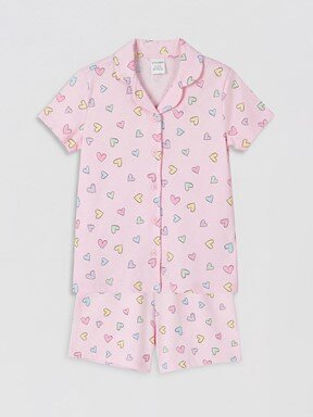 Şortlu Pijama Takımı PEMBE BASKILI