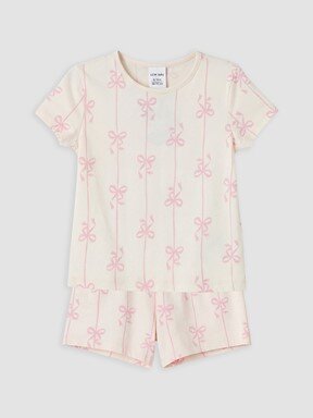 Şortlu Pijama Takımı AÇIK PEMBE BASKILI