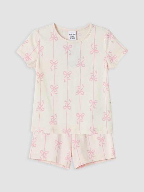 Şortlu Pijama Takımı AÇIK PEMBE BASKILI