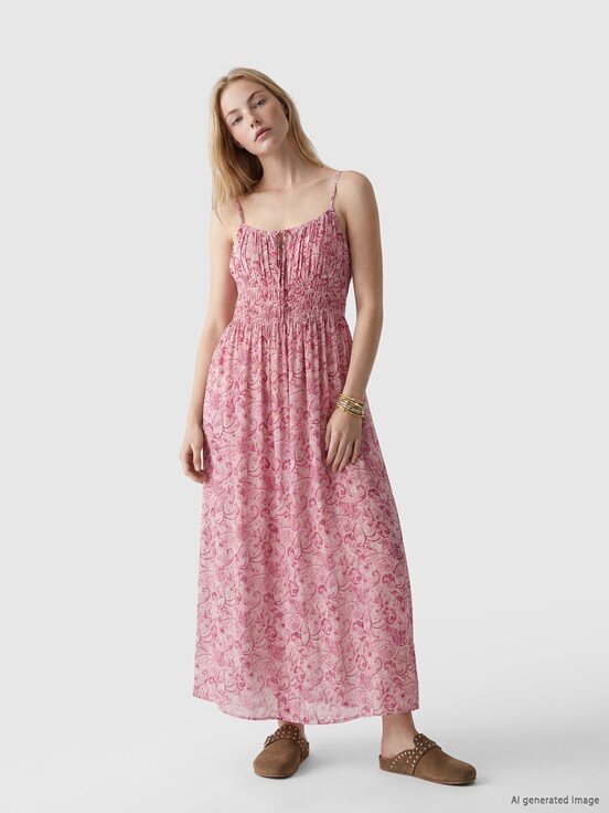 Elbise PEMBE BASKILI