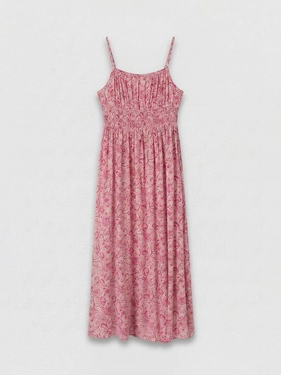 Elbise PEMBE BASKILI