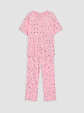 Pijama Takım AÇIK KAHVERENGİ BASKILI