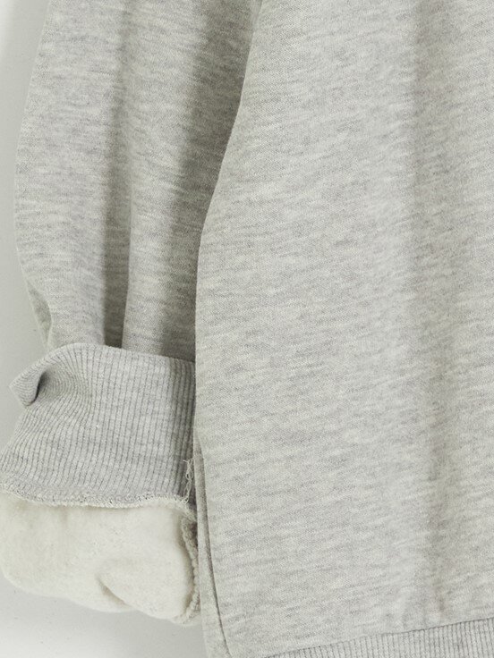 Fermuarlı Sweatshirt GRİ MELANJ