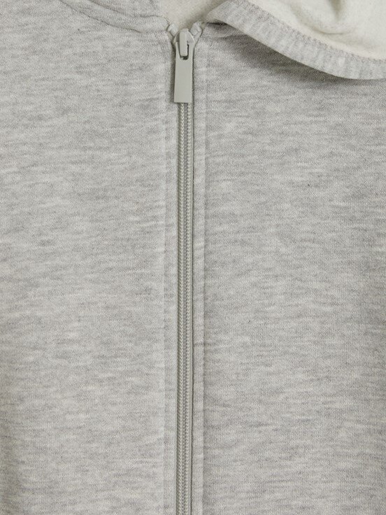 Fermuarlı Sweatshirt GRİ MELANJ