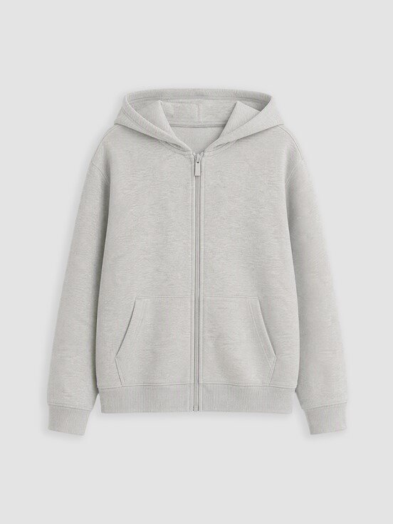 Fermuarlı Sweatshirt GRİ MELANJ