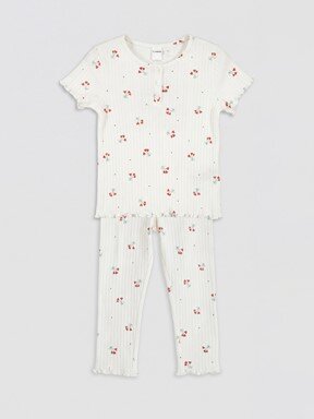 Pijama Takım EKRU BASKILI