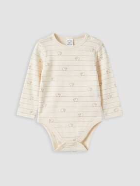 Çıtçıtlı Body KREM BASKILI
