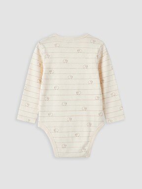 Çıtçıtlı Body KREM BASKILI