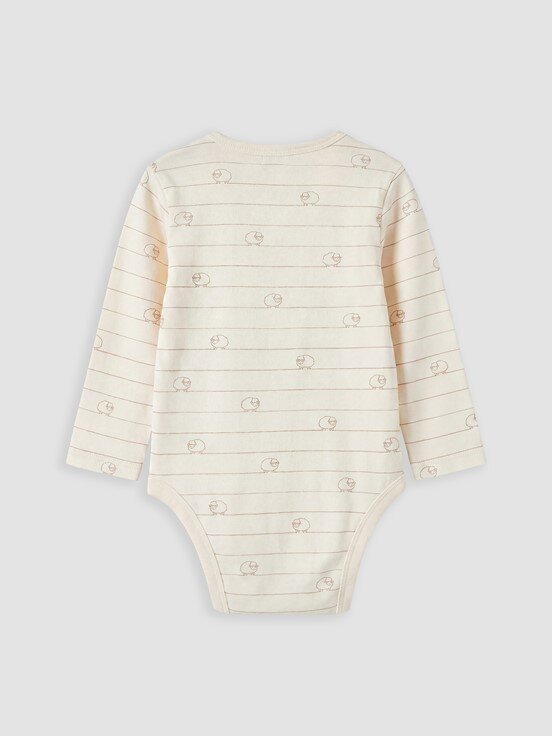 Çıtçıtlı Body KREM BASKILI