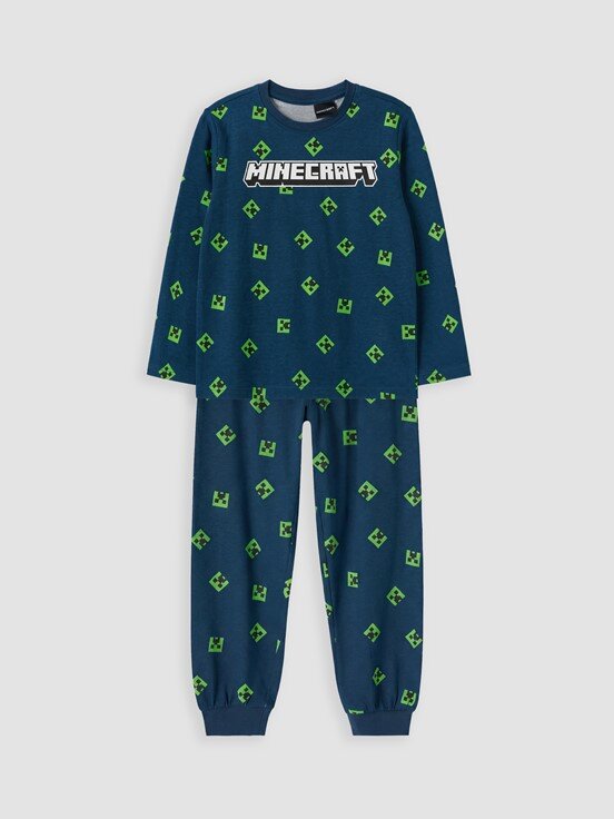 Pijama Takım KOYU PETROL BASKILI