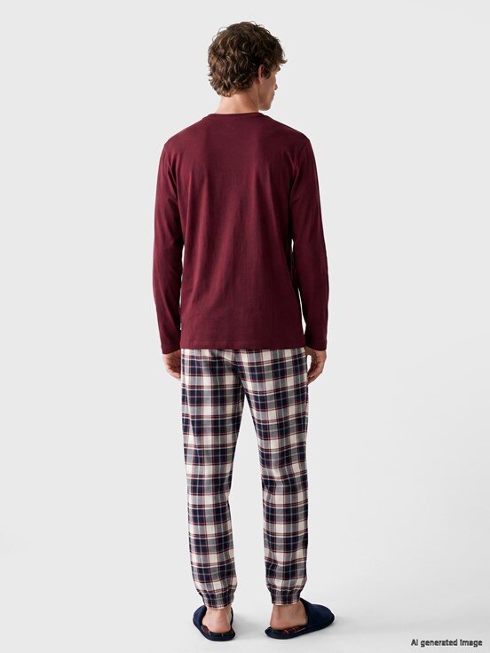 Pijama Takım LACİVERT BASKILI