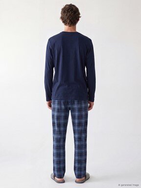Pijama Takım LACİVERT BASKILI