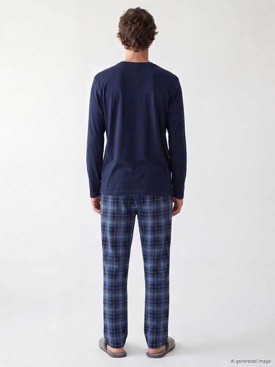 Pijama Takım LACİVERT BASKILI