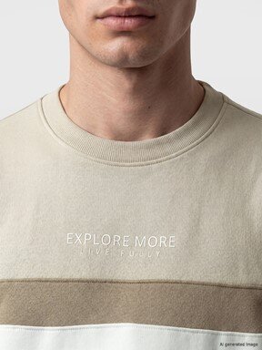 Sweatshirt BEJ ÇİZGİLİ